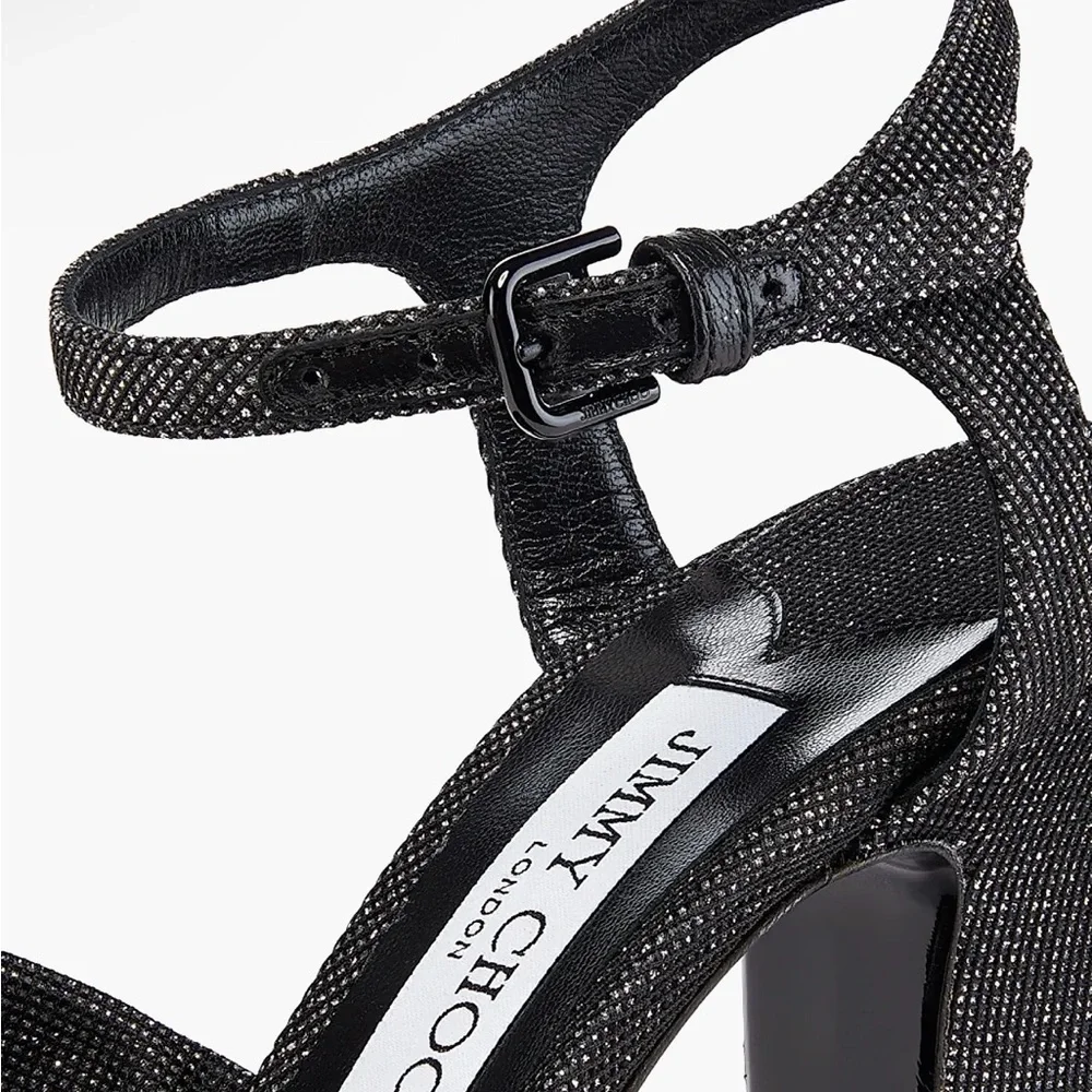 Jimmy Choo Heloise 120MM Glitter Platform Sandals size 39.5